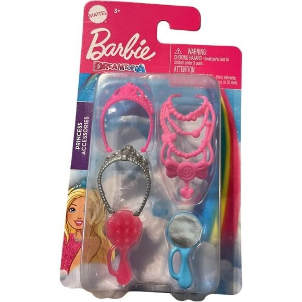 Mattel Barbie Dreamtopia Princess Necklace Crown Mirror & Comb Accessories